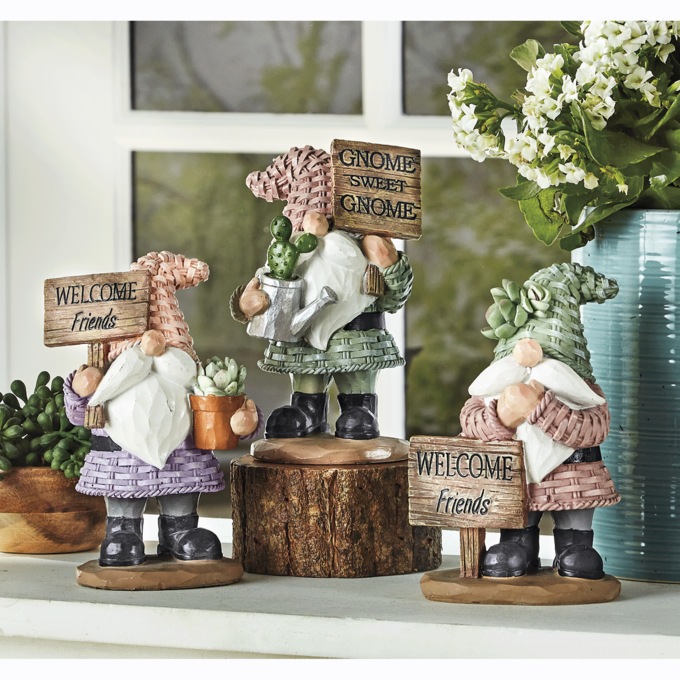 Set of 3 Welcome Gnomes, , large