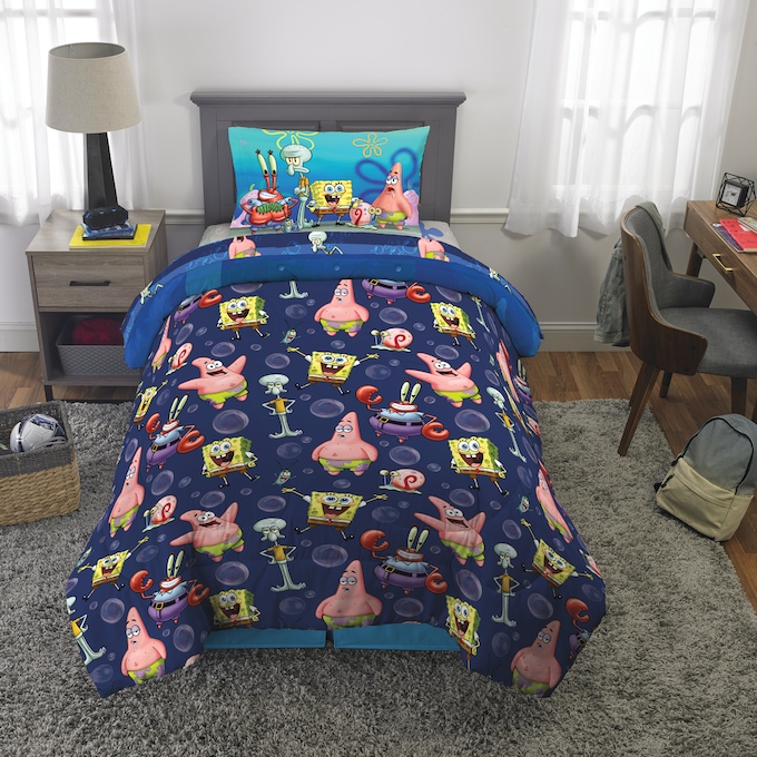 Spongebob Comforter Set - Twin/Full, Blue, large