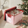 Simplify 60-Ct. Christmas Ornament Storage Organizer, Red White Stripe, large