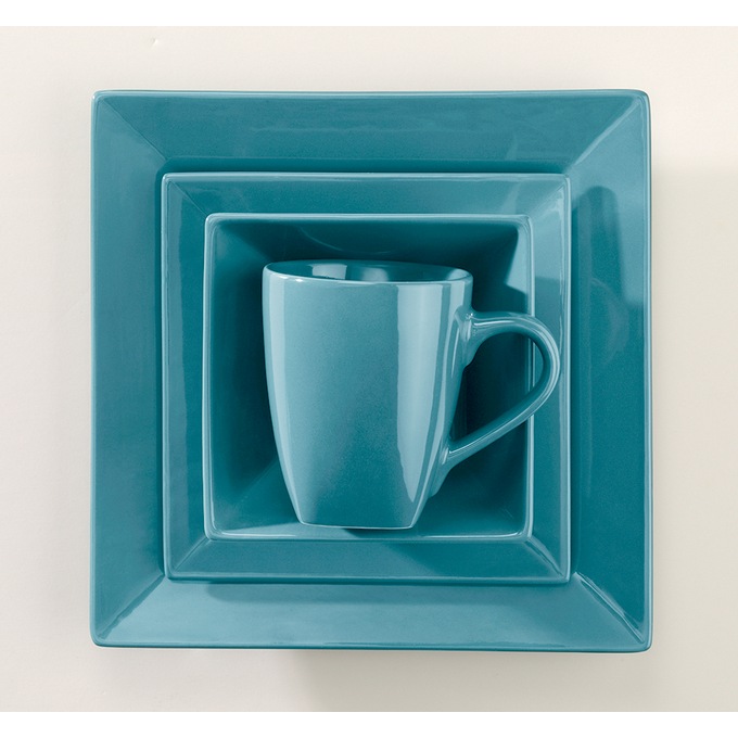 16 Piece Solid Square Dinnerware Set Seventh Avenue