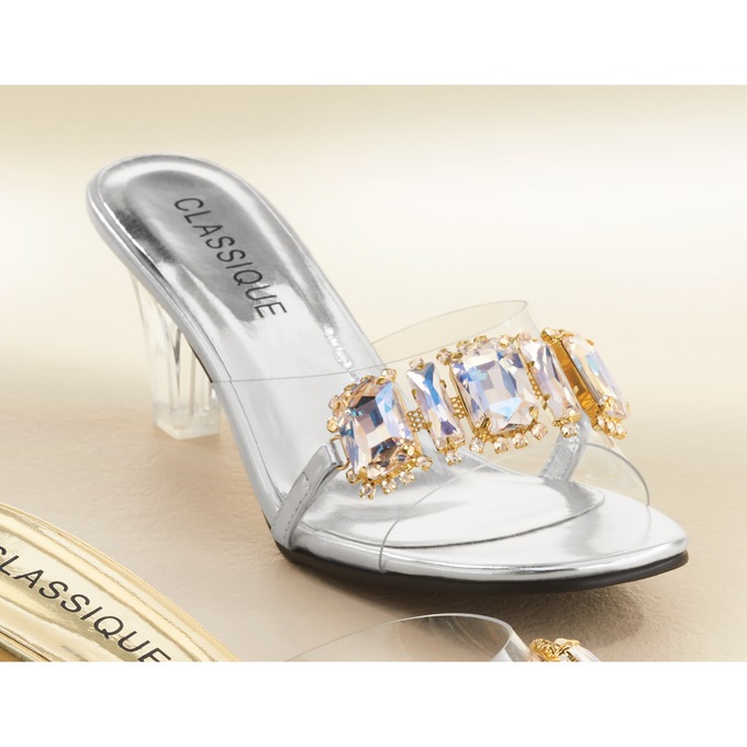 Classique Vinyl Rhinestone Slide, , large