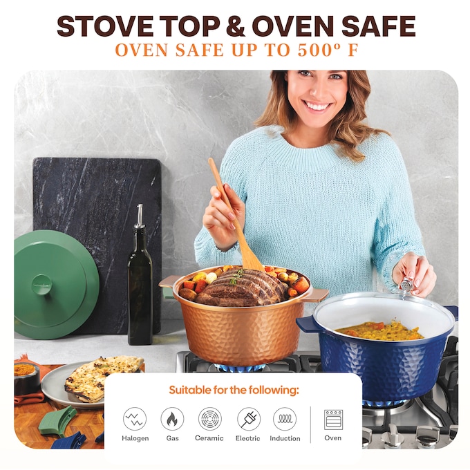 Gotham Steel 5-Quart Hammered Dutch Oven, , large