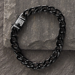 Majesty Black Curb Ion Bracelet, , large