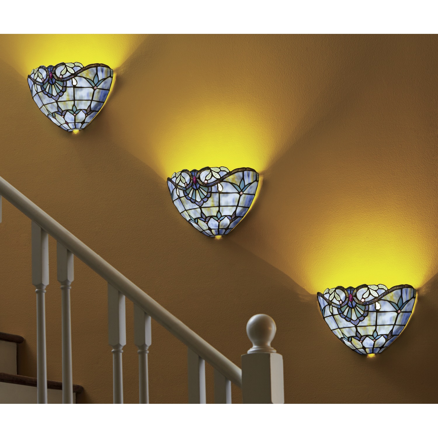 Stained Glass Wireless Wall Sconce Seventh Avenue
