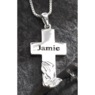 Name Cross Praying Hands Pendant, , large