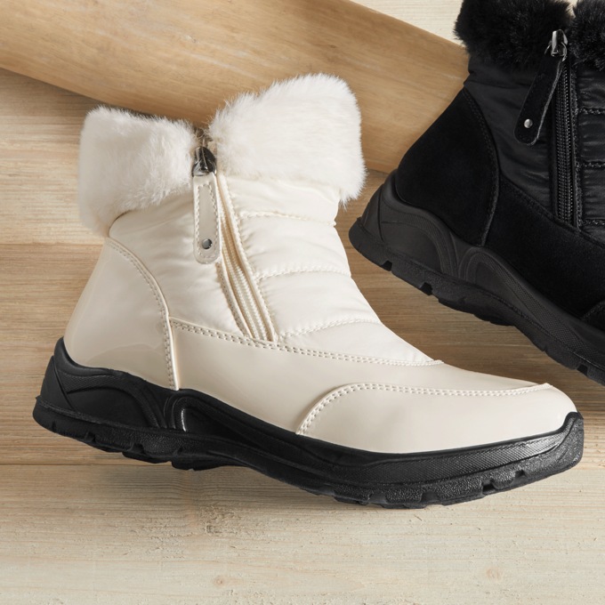 Easy Street Frosty Double Zip Bootie, Winter White, large
