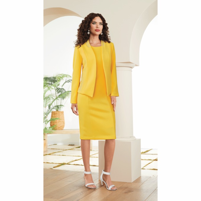 Metal-Stud Jacket Dress with 4-Way Stretch, , large