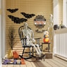 Set of 3 Lit Woven-Rattan Bats, , large