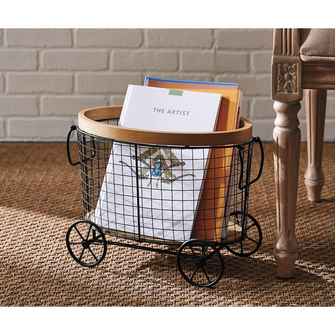 Decorative Basket Cart, , large