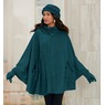 Fleece Ruffle-Trim Cape, , large