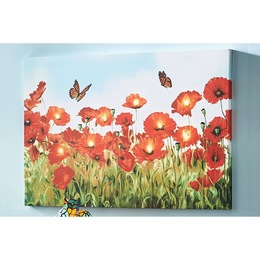 Lit Poppies and Butterflies Wall Art, , large