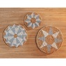 Set Of 3 Woven Textured Wall Art, , large