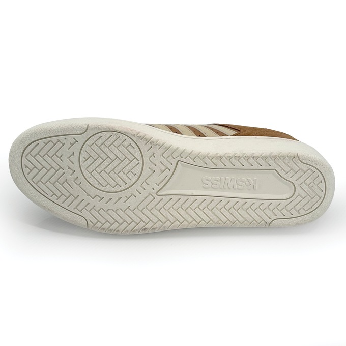 K-Swiss Men's Court Palisades Shoe, Indian Tan Snow White Cr&egrave;me Brulee Soft Silt, large