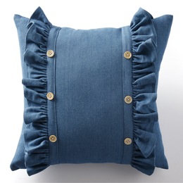 Faux-Denim Accent Pillow, , large
