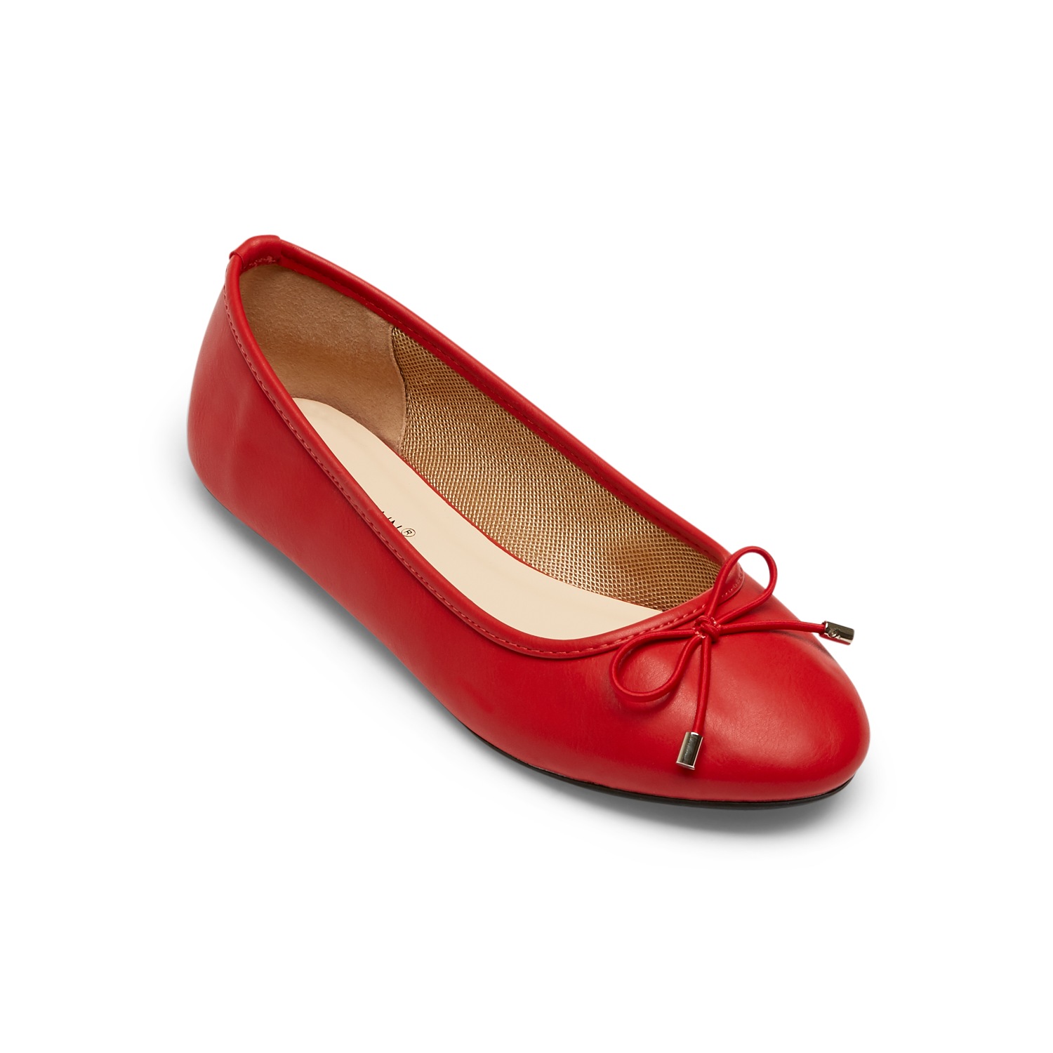 red ballet flats with bow