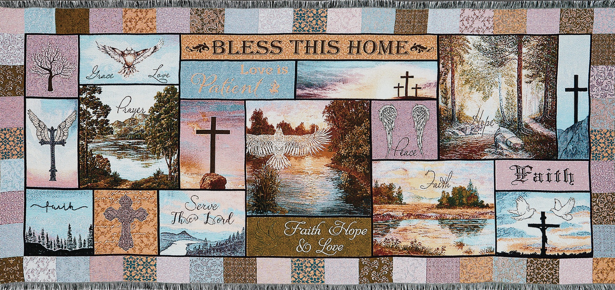 Faith Tapestry Furniture Throw  Seventh Avenue