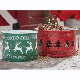 Set of 2 Christmas Buckets, , large