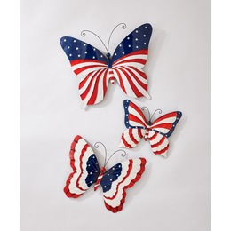 3-Piece Americana Butterfly Art, , large