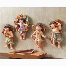 Set of 4 Cherubs Wall Art, , large