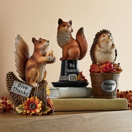 Set of 3 Harvest Woodland Shelf Sitters, , large