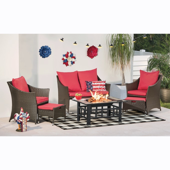 Set of 3 Metal Americana Flowers, , large