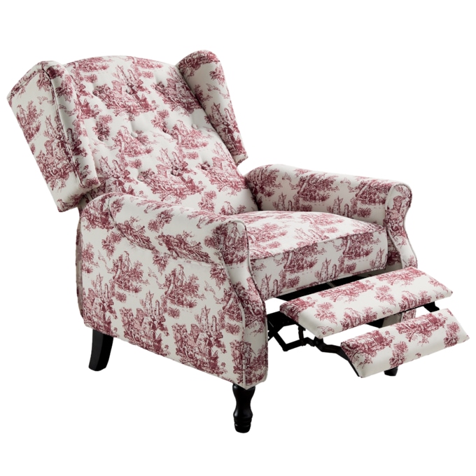 Toile Wingback Recliner, , large