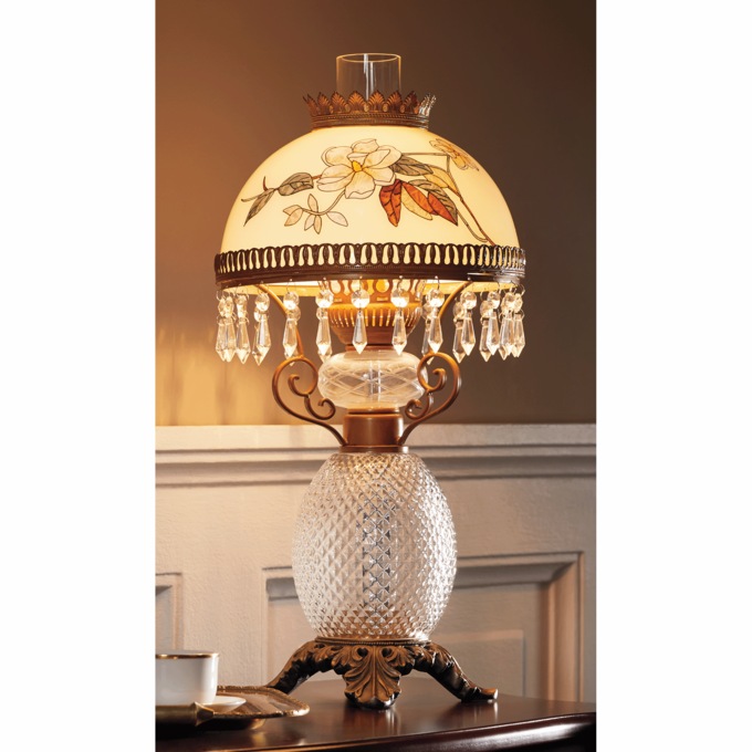 Magnolia Crystal Hurricane Lamp, , large