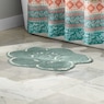 Flower-Shaped Bath Mat, Dusty Aqua, large