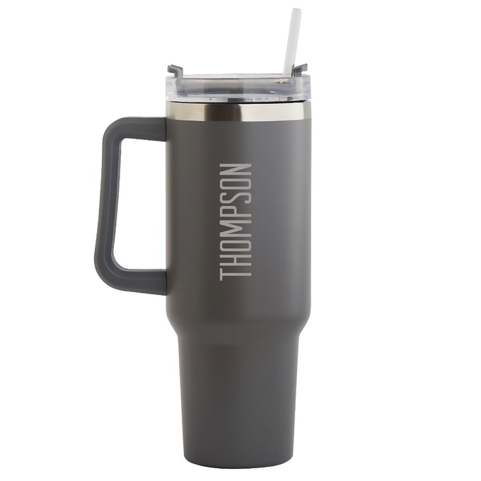 Personalized Block Stainless Steel 40-oz. Travel Mug, , large