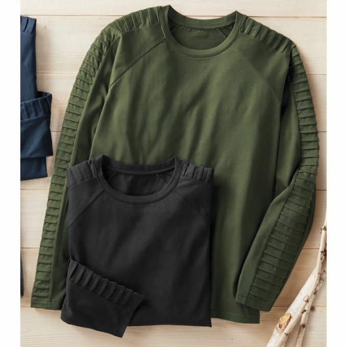 2-Pack Ribbed Long-Sleeve Shirt, , large