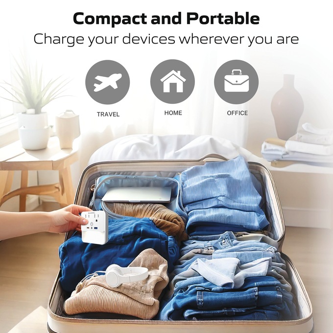 Bell+Howell Light Surge Protector, White, large