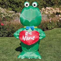 Lit Valentine Frog Inflatable, , large