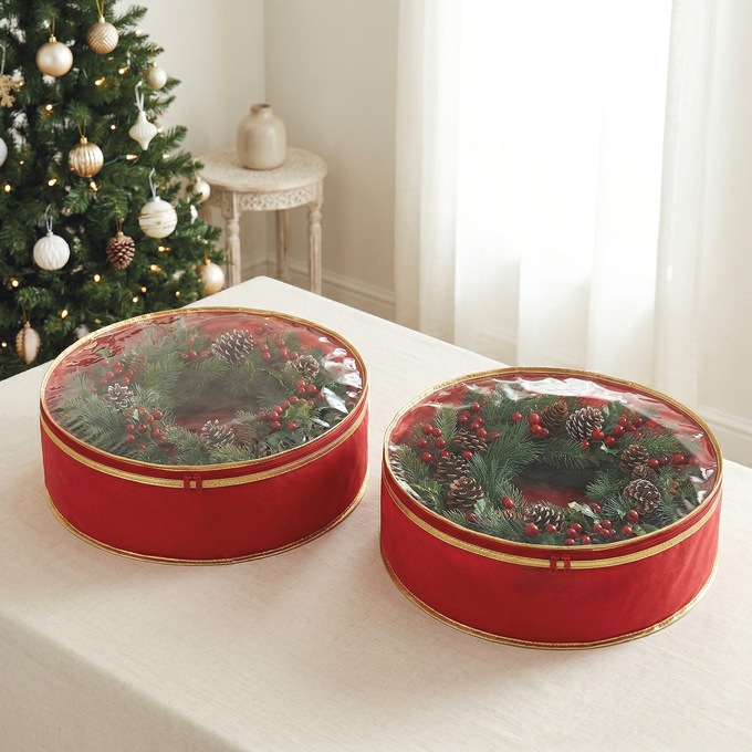 Simplify 2-Pack 24" Wreath Bag, Red, large