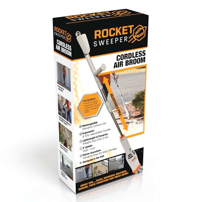 Rocket Sweeper Cordless Air Broom, Gray, large