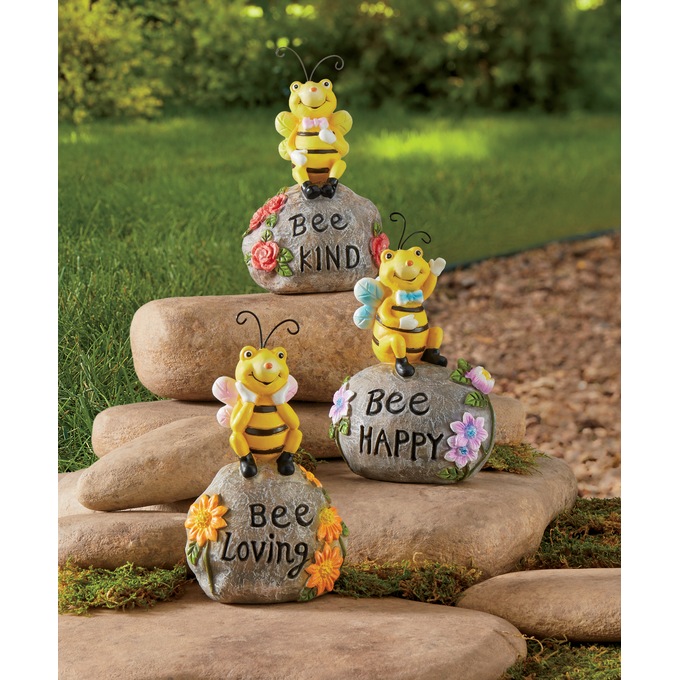 3-Piece Bee Garden Stones Set, , large