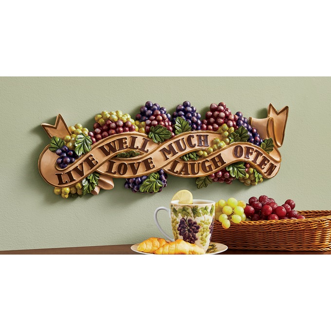 Live Love Laugh Grape Wall Plaque, , large