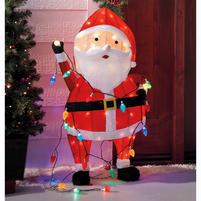 String of Lights Santa Lawn Decor, , large