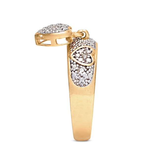 Diamond Heart Charm Ring, , large