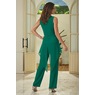 Devi Pant Set with Cowl-Neck Top and Flare-Leg Pants, Teal Green, large
