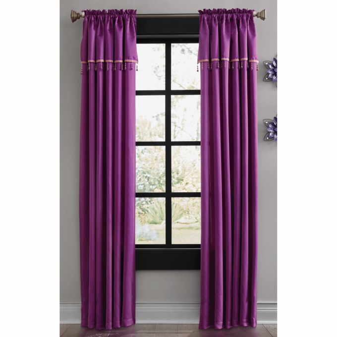 Miranda Beaded-Trim Panel, Purple, large