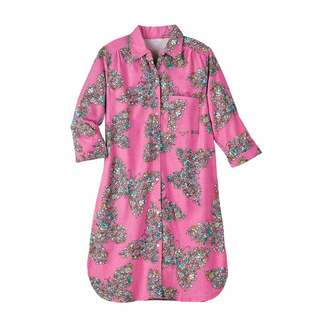 Printed Flannel PJs or Nightshirt, , large
