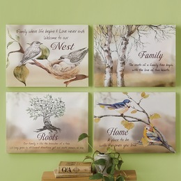 Set of 4 Sentiment Nature Canvases, , large
