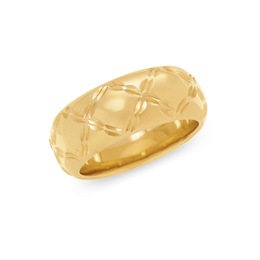 14K Gold Nano Diamond Resin 8mm Diamond-Cut Band, , large