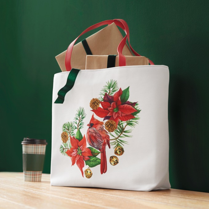 Cardinal Holiday Tote, , large