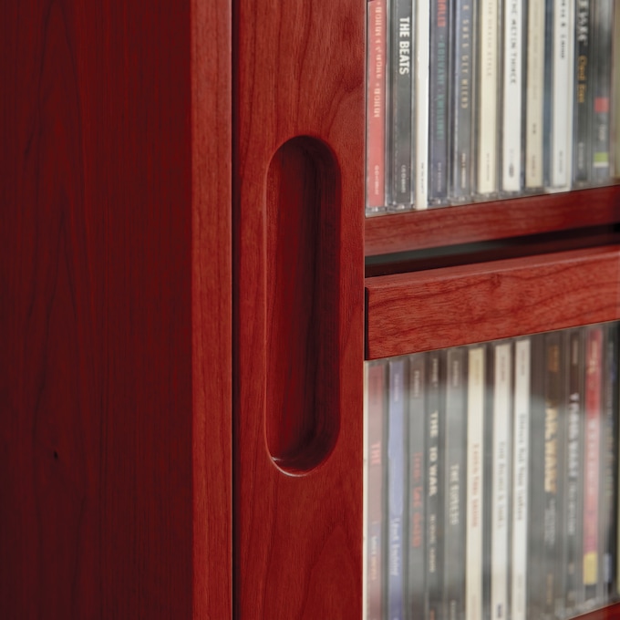 Merrick Sliding-Door Media Cabinet, Cherry, large