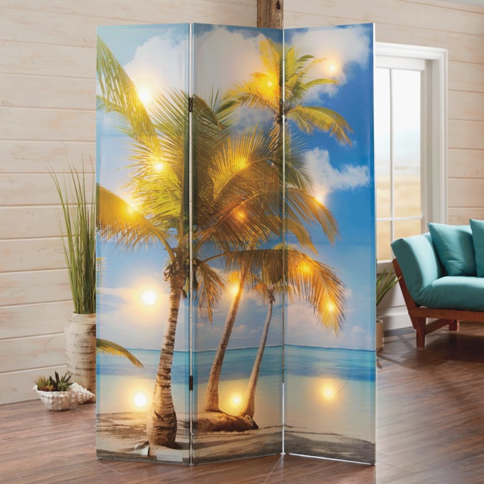 Lit Beach Horizons Room Screen, , large