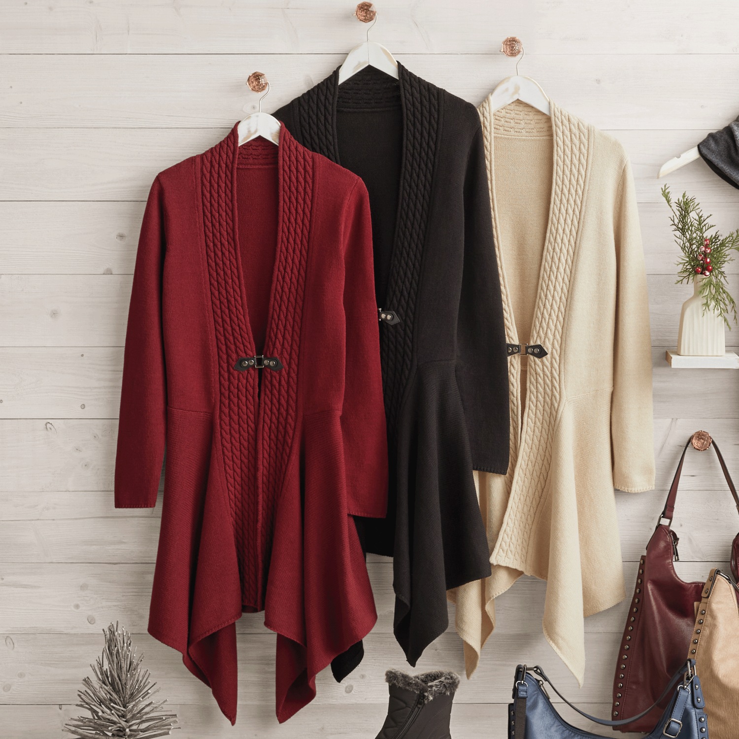 Cable Buckle Cardigan Seventh Avenue