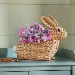 Woven Bunny Basket, , large