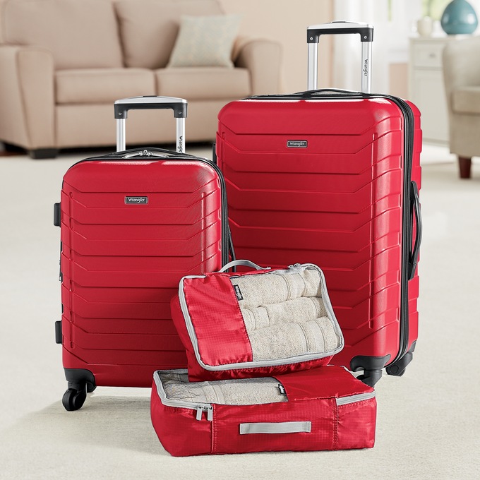 Wrangler 4-Piece Luggage & Packing Cubes Set, , large