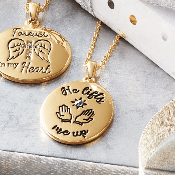 Faith Message Crystal Pendant, , large